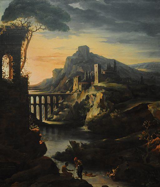 Theodore   Gericault Landscape with an Aquaduct